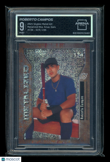 2021 Skybox Metal Universe Champions Metalized Rice Silver Dots Roberto Campos #134 /199 Arena Club 9
