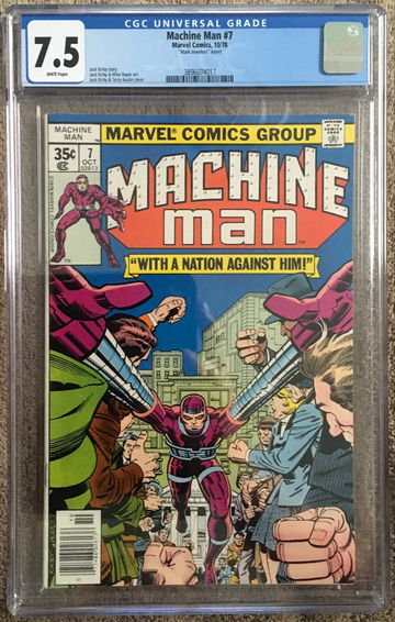 Machine Man # 7 - 1st Power Broker Curtiss Jackson, Kirby story & art.  Mark Jewelers Insert 