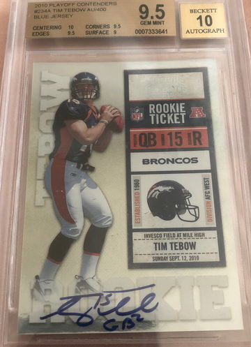 Tim Tebow contenders rookie Rc inscribed