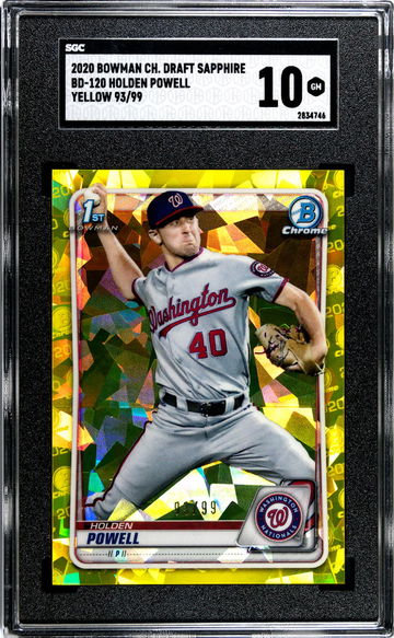 2020 Bowman Chrome #BD-120 Holden Powell Draft Sapphire /99 SGC 10