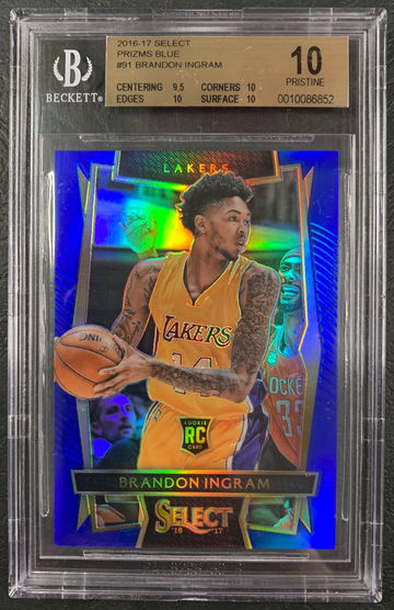 BGS 10 POP 3 Brandon Ingram ROOKIE RC 2016-17 Select Blue Refractor #91 212/299 - DHL Express Air 5-6 Days with Tracking