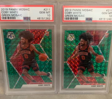 Coby White Mosaic 2019 Green RC PSA 10 x 2 lot