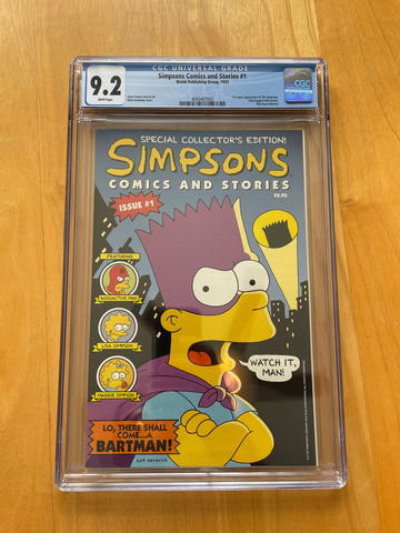 Simpsons Comics and Stories #1 CGC 9.2 White Pages