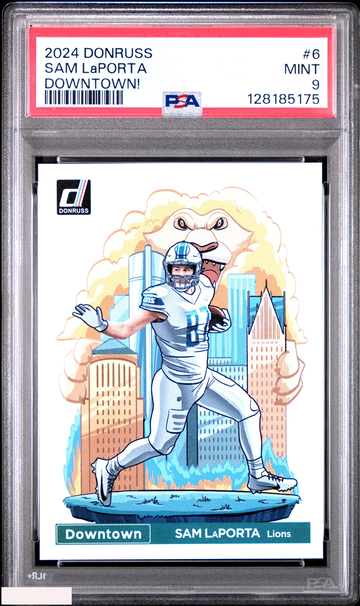 2024 PANINI DONRUSS DOWNTOWN! SAM LAPORTA #6 LIONS PSA 9 MINT