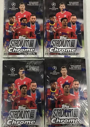 4X 2020-21 TOPPS STADIUM CLUB CHROME SOCCER UEFA CHAMPIONS LEAGUE HOBBY BOX - SUPPORT A LOCAL CARD SHOP!