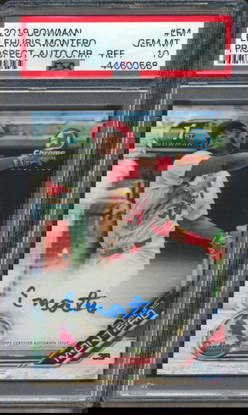 2019 Bowman Chrome Prospect Elehuris Montero Refractor RC Auto PSA 10 395/499