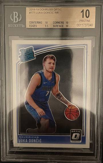 Luka Doncic 2018 Donruss Optic #177 Rated Rookie RC BGS 10 Pristine Pop 10