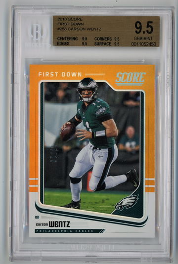 2018 Score First Down Gold /10 Carson Wentz BGS 9.5 Pop 3!!