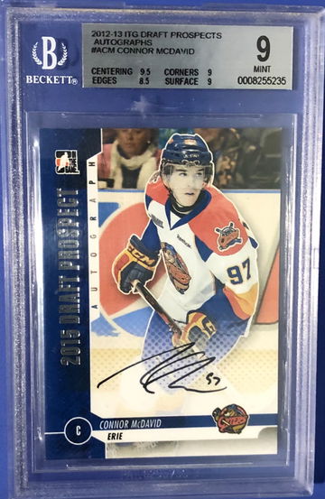 2012-13 ITG Draft Prospects #ACM Silver Connor McDavid Autographs BGS 9 Mint On Card Auto 10