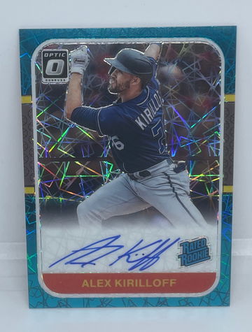 2021 Alex Kirilloff Donruss Optic Teal Velocity Prizm Auto /35. Minnesota Twins