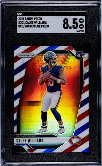 2024 Prizm #301 Caleb Williams Red/White/Blue Prizm SGC 8.5
