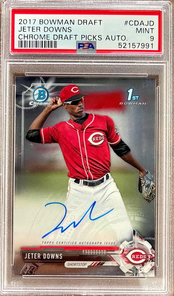 2017 Bowman Draft Chrome Auto Jeter Downs PSA 9