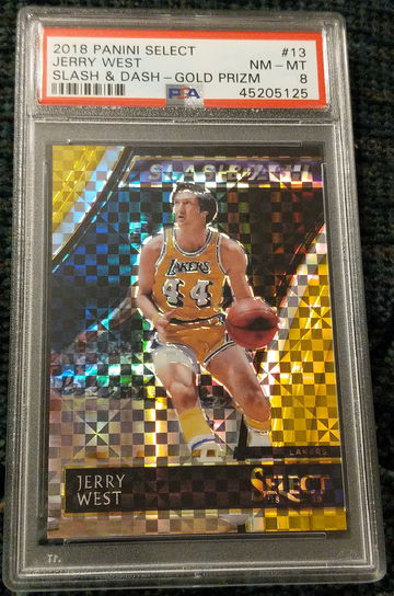 Jerry west 2018 select good prizm 02/10 PSA 8