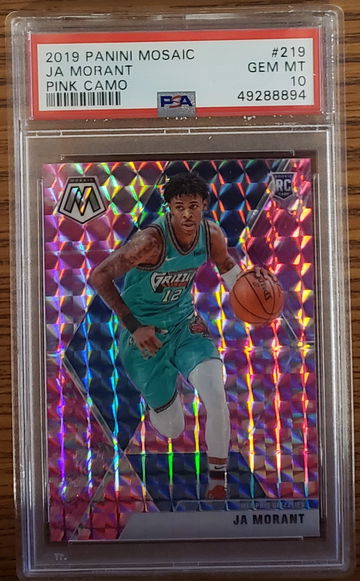 2019 panini mosaic pink camo ja morant #219 psa 10