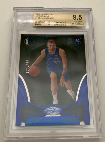 2018-19 Certified Luka Doncic Mirror Blue /199 BGS 9.5 GEM MINT