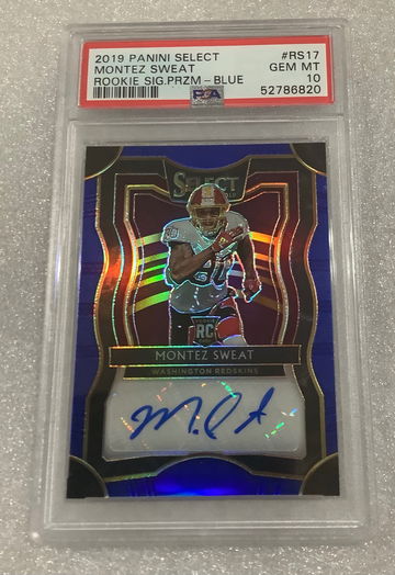 2019 Select Blue Montez Sweat /99 Auto Silver Rookie Washington  