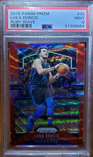 2019 Prizm Luka Doncic Ruby Wave 75 PSA 9
