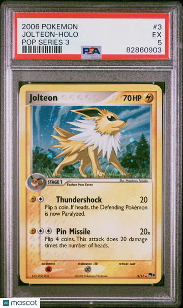2006 Pokemon Pop Series 3 Jolteon Holo Pop Series 3 PSA 5 #3