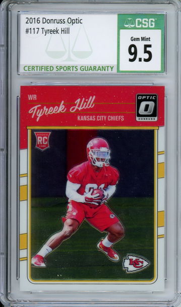 TYREEK HILL 2016 Donruss Optic #117 CSG 9.5 GEM Mint Chiefs