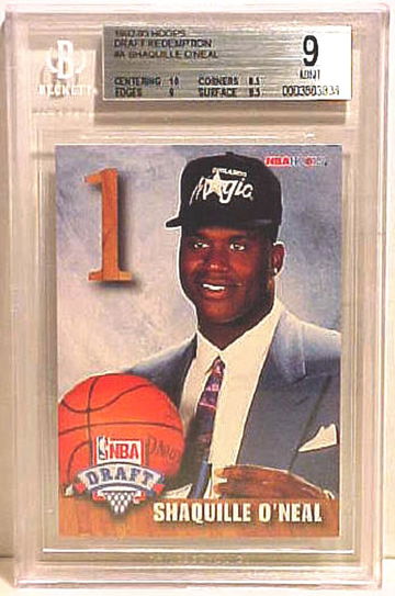 1992-93 NBA HOOPS DRAFT REDEMPTION #A SHAQUILLE O'NEAL ROOKIE BGS 9 MINT