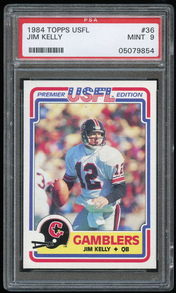 1984 Topps USFL JIM KELLY #36 Rookie Card RC - PSA 9