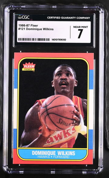 1986-87 Fleer Dominique Wilkins #121 RC CGC 7