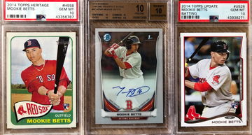 INVESTOR LOT 3 X MOOKIE BETTS RC: BGS10/10 PRISTINE CHROME AUTO / PSA10 TOPPS UPDATE + HERITAGE *SHIPS FROM CANADA*