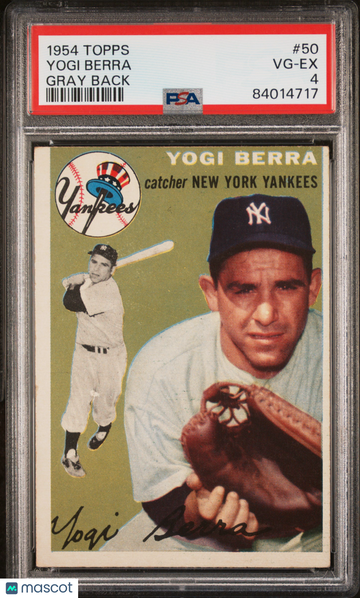 1954 Topps Baseball Yogi Berra #50 PSA 4 Gray Back RARE!