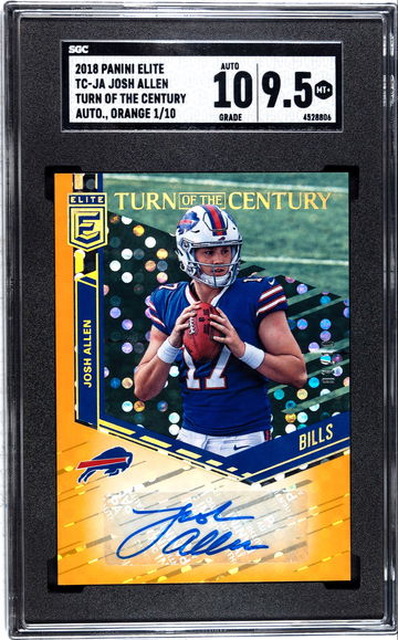 Josh Allen 2018 Panini Elite Orange Rookie Auto #’d /10 SGC 9.5 /10 Autograph RC