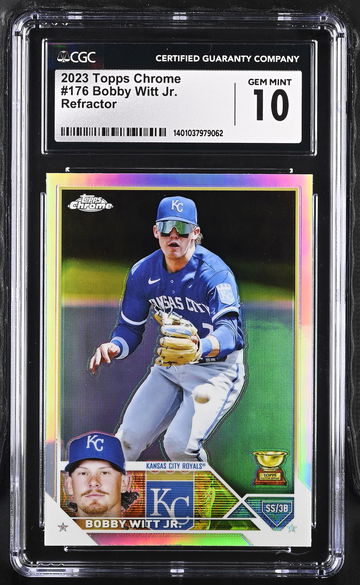 2023 TOPPS BOBBY WITT JR. CHROME REFRACTOR #176 CGC 10 BS.C1.25