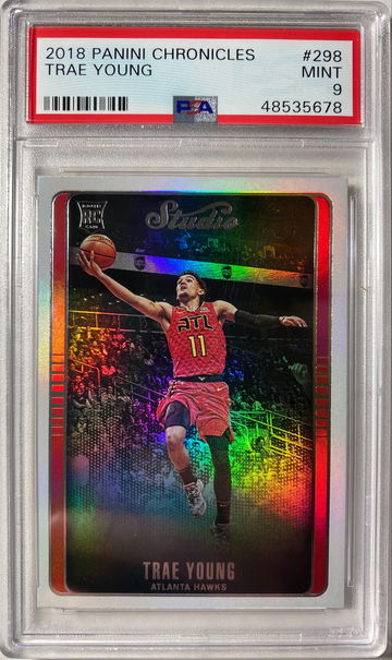 TRAE YOUNG ROOKIE PSA 9 MINT 2018 CHRONICLES STUDIO #298 ATL HAWKS