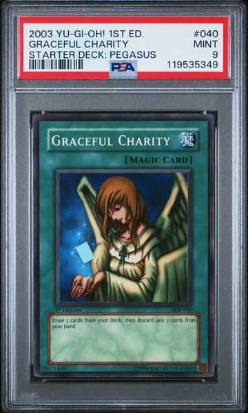 2003 Yu-Gi-Oh! Starter Deck Pegasus 1st Edition Graceful Charity #SDP40 PSA 9