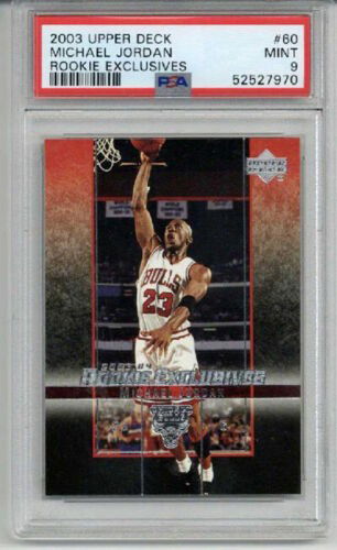 2003 UPPER DECK ROOKIE EXCLUSIVES #60 MICHAEL JORDAN CARD BULLS PSA 9 LOW POP