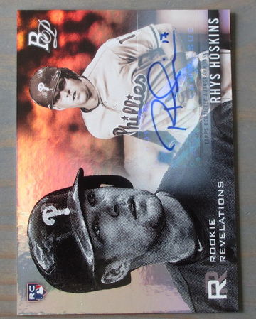 Rhys Hoskins RC 2018 Bowman Platinum Rookie Revelations Auto #/50