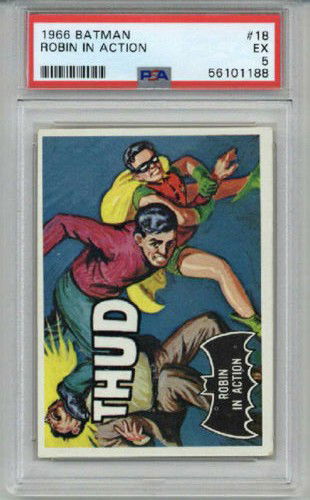 1966 TOPPS BATMAN #18 ROBIN IN ACTION PSA 5 EXCELLENT LOW POPULATION RARE