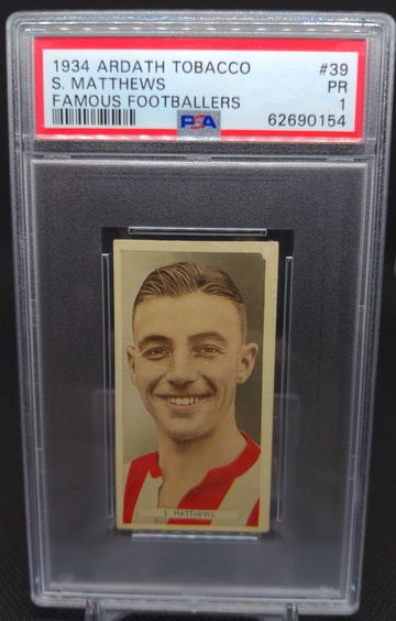 1934 Ardath Famous Footballers Stanley Matthews #39 PSA 1