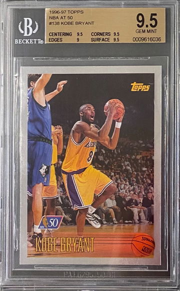 1996-97 Topps NBA at 50 KOBE BRYANT RC Rookie BGS 9.5 FOIL - Lower pop then 1996 Topps chrome Rc 