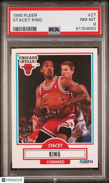 1990 Fleer Stacey King #27 PSA 8