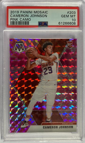 2019 Panini Mosaic Cameron Johnson Pink Camo PSA 10