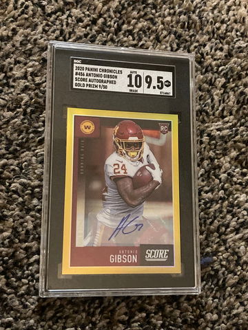 2020 Panini Chronicles Gold Antonio Gibson Rookie Autograph 09/50 SGC 9.5