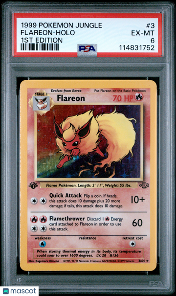Jungle Flareon Holo Holo 1ST Edition PSA 6 #3
