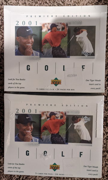 (2) 2001 Upper Deck Golf Sealed Box lot