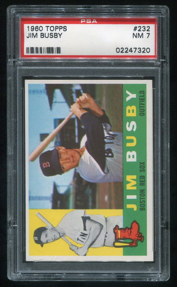 1960 TOPPS #232 JIM BUSBY PSA 7