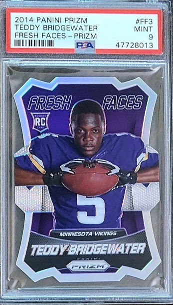 2014 SP TEDDY BRIDGEWATER Panini SILVER Prizm DIE-CUT PSA 9 POP 4 Rookie #FF3