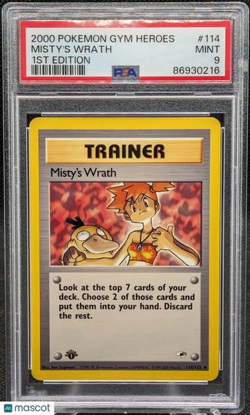 2000 Pokemon Gym Heroes Misty's Wrath #114 1st Edition PSA 9