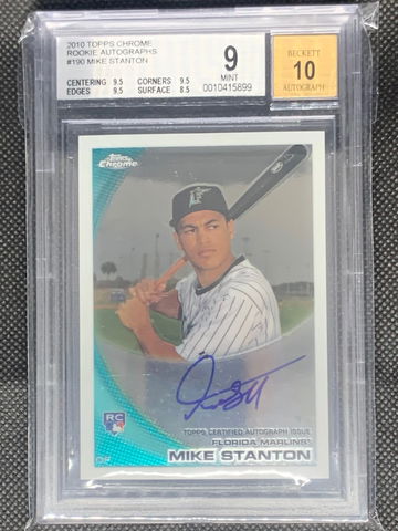 2010 Topps Chrome Mike Giancarlo Stanton Rookie BGS 9/10 Mint