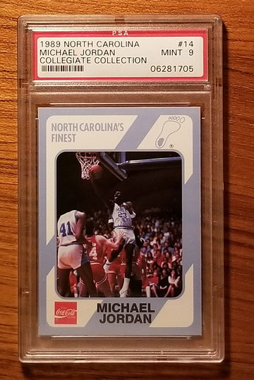 1989 North Carolina #14 Michael Jordan  collegiate collection psa 9 coca cola