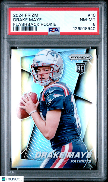 2024 Panini Prizm Prizm Flashback Rookie Drake Maye #10 PSA 8