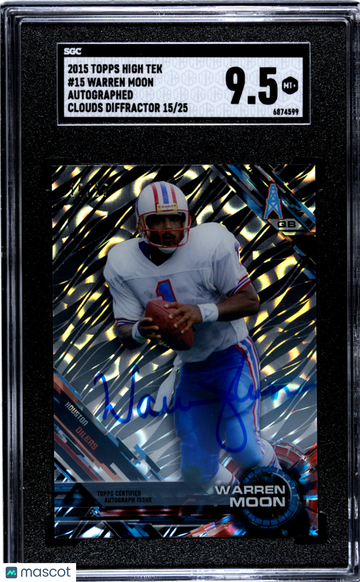 2015 Topps High Tek Warren Moon #15 Autograph Clouds Diffractor SGC 9.5