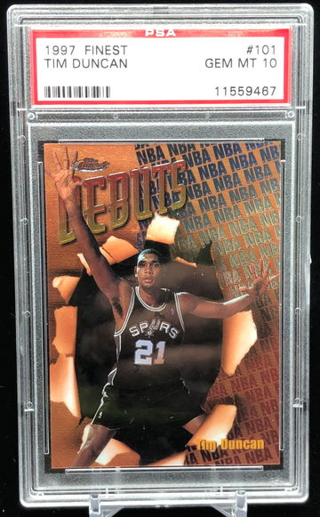Tim Duncan Topps Finest PSA 10 GEM MINT